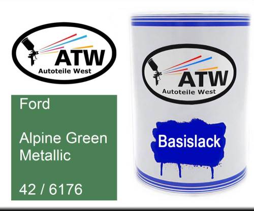 Ford, Alpine Green Metallic, 42 / 6176: 500ml Lackdose, von ATW Autoteile West.
